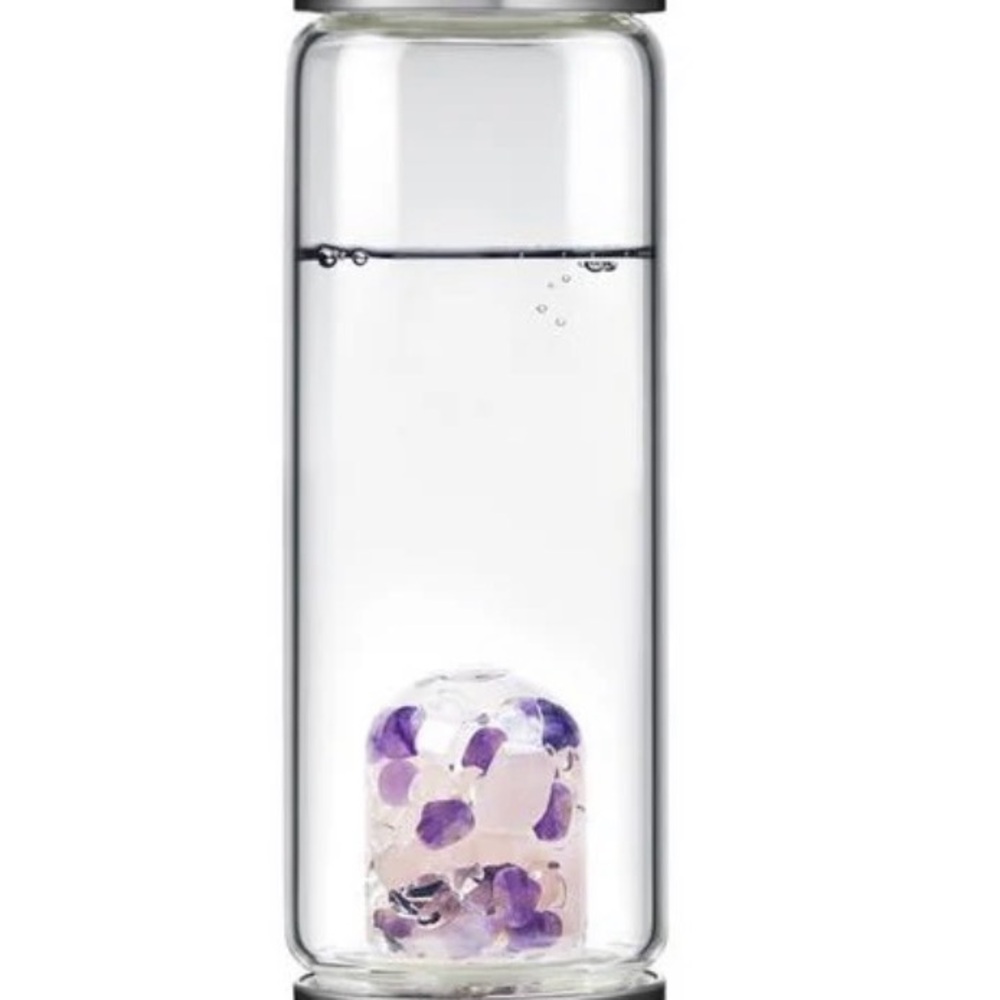 Gem-Water Wellneas Bottle with 3 Crystals Infuser
